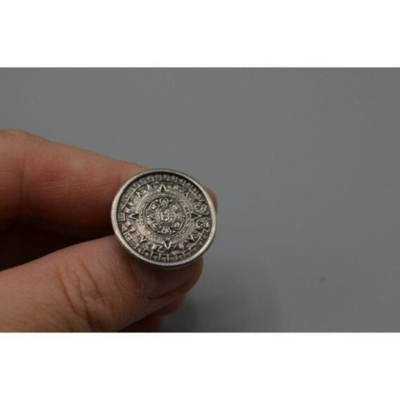 Mayan Calendar Silver  Cufflinks - Picture 3 of 10